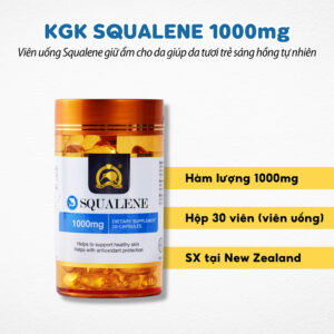 Viên uống Squalene cấp ẩm cho da giúp da tươi trẻ, sáng hồng tự nhiên KGK Squalene 1000mg (30 viên)