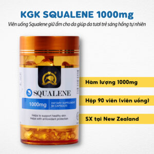 Viên uống Squalene cấp ẩm cho da giúp da tươi trẻ, sáng hồng tự nhiên KGK Squalene 1000mg (90 viên)